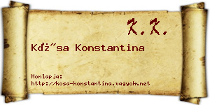 Kósa Konstantina névjegykártya